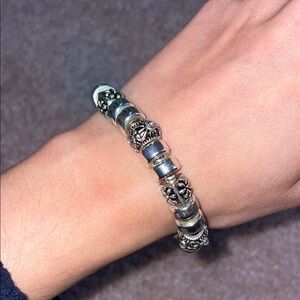 Silver Beaded Charm Bracelet